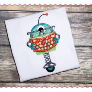 412 Reading Robot Applique Design