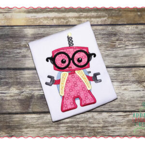 415 Robot with Backpack Applique Design