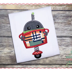 416 Robot with Chalkboard Applique Design