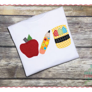 419 Back to School Simple Stitch Trio Applique Design