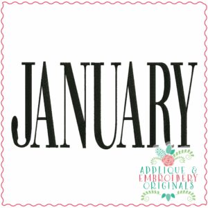4205 JANUARY Word Art Embroidery Design