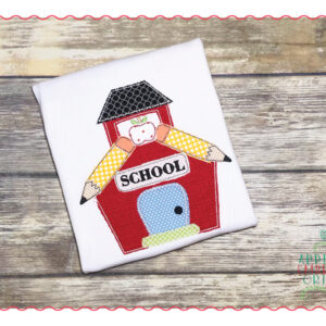 421 School House Simple Stitch Applique Design