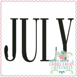 4210 JULY Word Art Embroidery Design