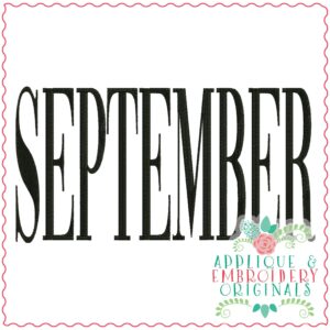 4212 SEPTEMBER Word Art Embroidery Design