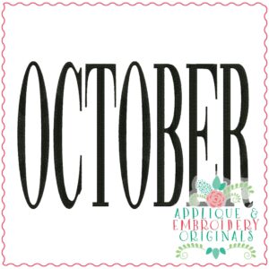 4213 OCTOBER Word Art Embroidery Design