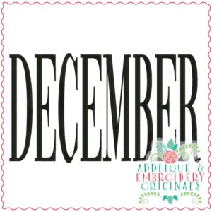 4215 DECEMBER Word Art Embroidery Design