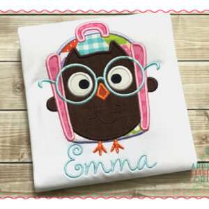 423 Owl Backpack Applique Design