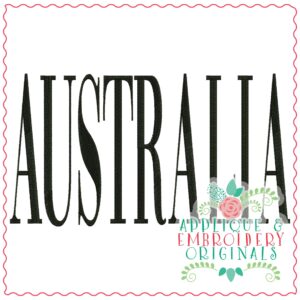4270 AUSTRALIA Word Art Embroidery Design