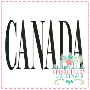 4272 CANADA Word Art Embroidery Design