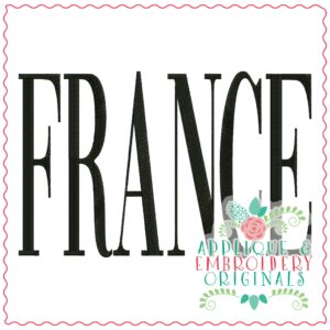 4273 FRANCE Word Art Embroidery Design