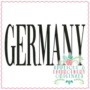 4274 GERMANY Word Art Embroidery Design
