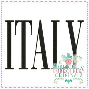 4277 ITALY Word Art Embroidery Design