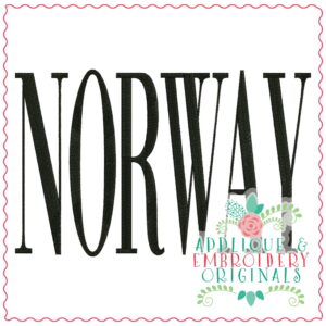 4278 NORWAY Word Art Embroidery Design