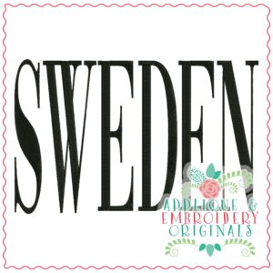 4280 SWEDEN Word Art Embroidery Design