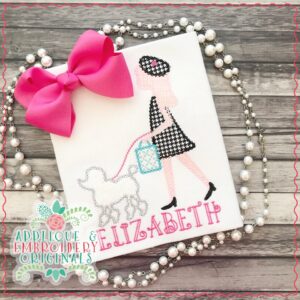 4288 Girl with Poodle Applique Design