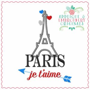 4289 Paris Je T'aime Applique Design