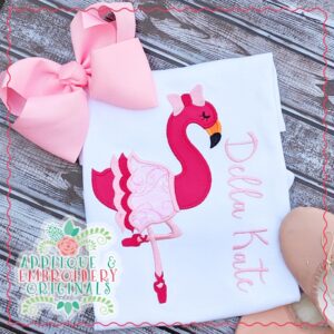 4291 Ballerina Flamingo Applique Design