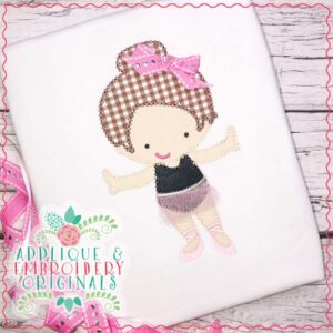 4294 Ballet Girl with Bun Applique Design