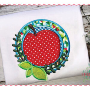 430 Apple Circle with Flora Leaf Applique Design