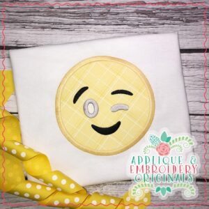 4305 Emoji Wink Applique Design