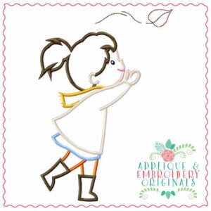 4309 Girl with Leaf Applique Design