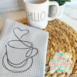 4316 Coffee Line Art 3 Embroidery Design