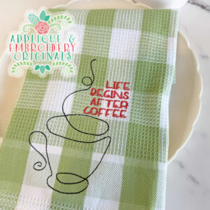 4317 Coffee Line Art 4 Embroidery Design