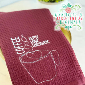 4319 Coffee Line Art 6 Embroidery Design