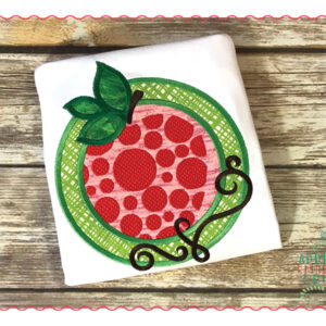 433 Dotted Apple Circle Swirl Applique Design
