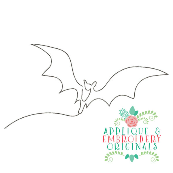 4342 Bat 1 Line Art Embroidery Design - Image 4