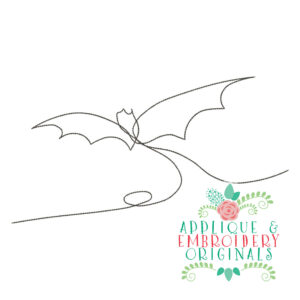 4343 Bat 2 Line Art Embroidery Design