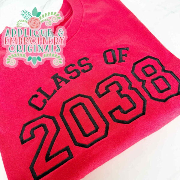 4350 Class of 2038 Block Applique Design