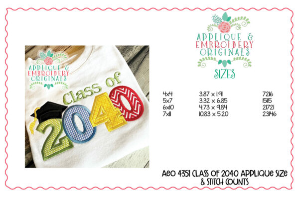 4351 Class of 2040 Applique Design - Image 3