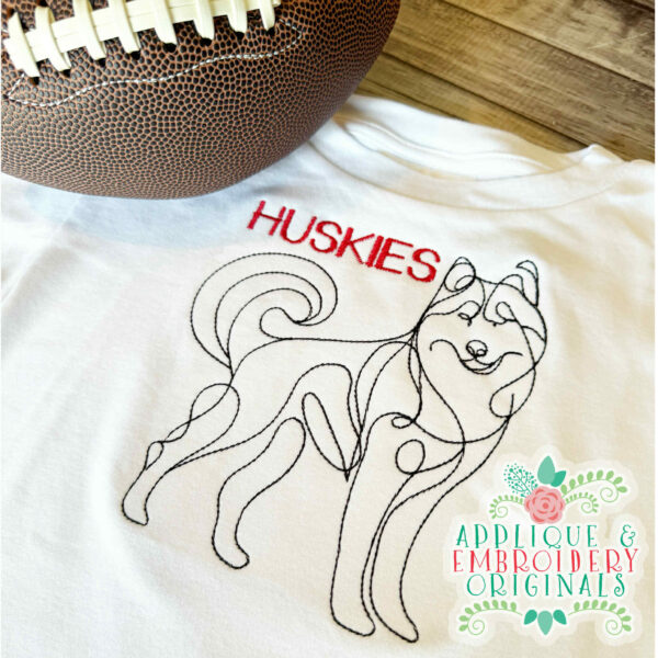 4352 Husky Full Body Line Art Embroidery Design - Image 4