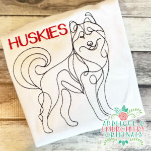 4352 Husky Full Body Line Art Embroidery Design