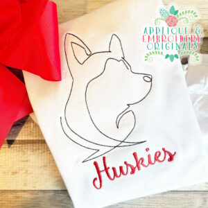 4353 Husky Head 1 Line Art Embroidery Design