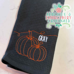 4353 Pumpkin Double Line Art Embroidery Design