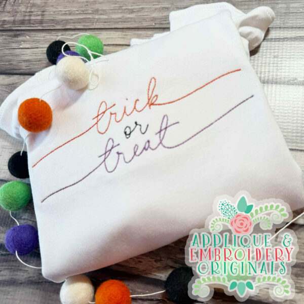 4355 Trick or Treat Line Art Embroidery Design - Image 3