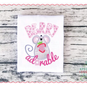 460 Strawberry Mouse Adorable Applique Design