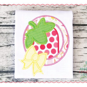 464 Strawberry Frame with Bow Applique Design