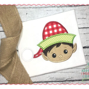 472 Elf Boy Head Face Applique Design