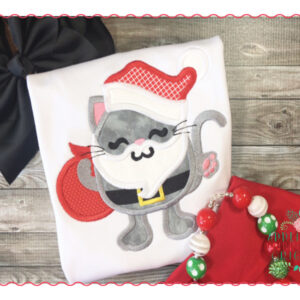 481 Santa Kitty Applique Design