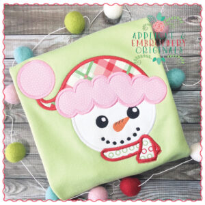 485 Snowman Santa Head Applique Design