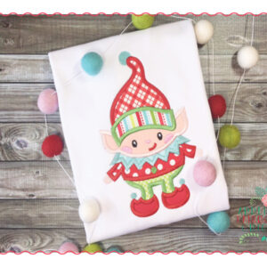 487 Happy Elf Applique Design