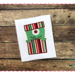 489 Monster in Present Applique Design