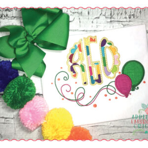 492 Balloon Swag Banner Birthday Applique Design
