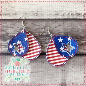 2673 4th of July Star Cutout Earrings In-The-Hoop Design