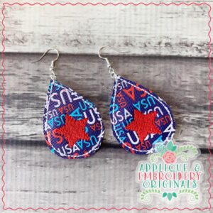 2674 4th of July Star Earrings In-The-Hoop Design