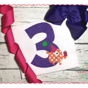 501 Birthday Monster Hat Balloon Numbers 1-9 Applique Design