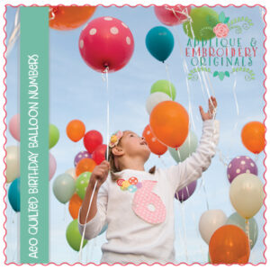 510 Quilted Birthday Balloon Number 1-9 Applique Design
